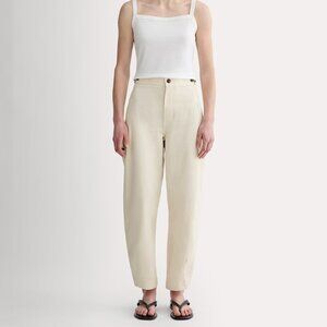 Everlane Women's Fatigue Barrel Pant in Birch, Size 12, Cotton/Linen